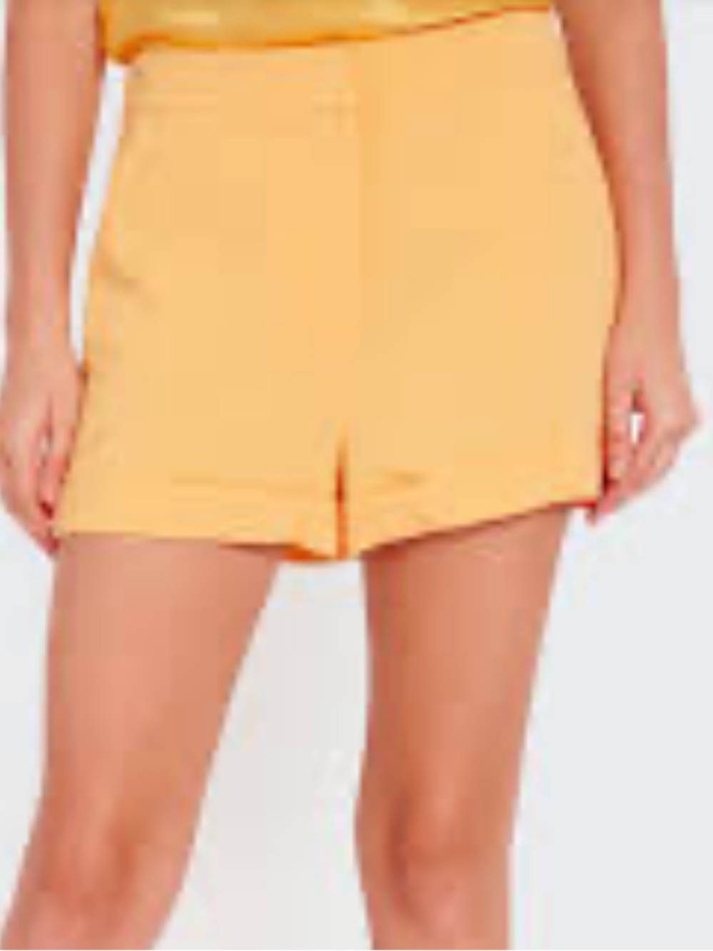 Cinq de Cept Yellow/Orange  Women's Tailored High-Waist fully lined Shorts sz 6